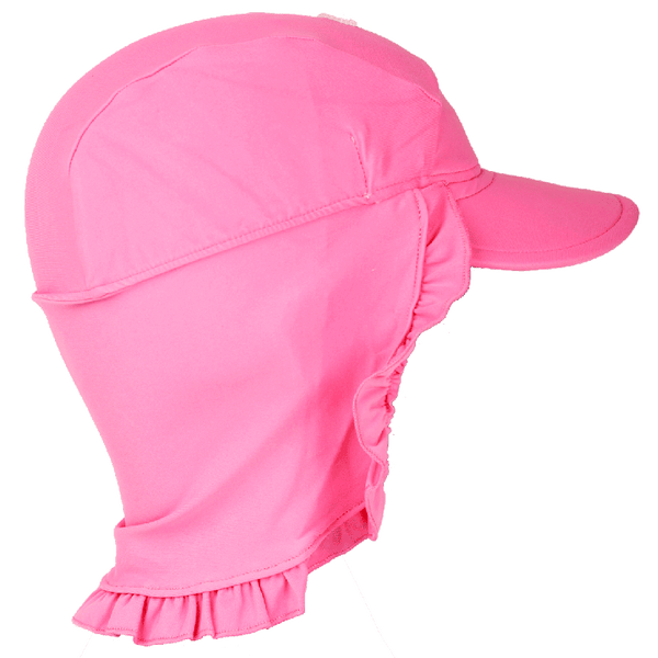 Rosa solhatt med ekstra nakkeskygge - Banz Pink Flap Hat