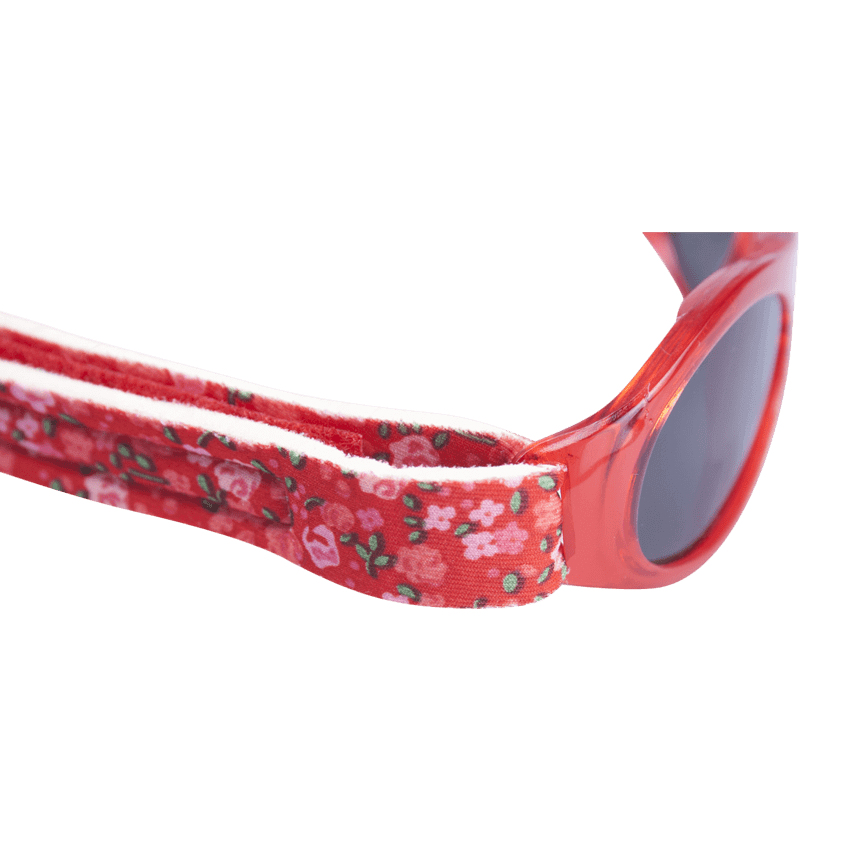 Baby Banz / Kidz Banz solbriller - Rød med blomstrete bånd (Adventure Petit floral)
