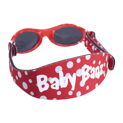 Baby Banz solbriller for barn. Røde prikker.