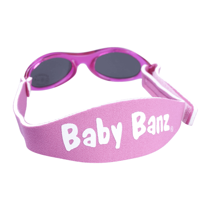 Rosa Baby Banz solbriller for barn og baby.