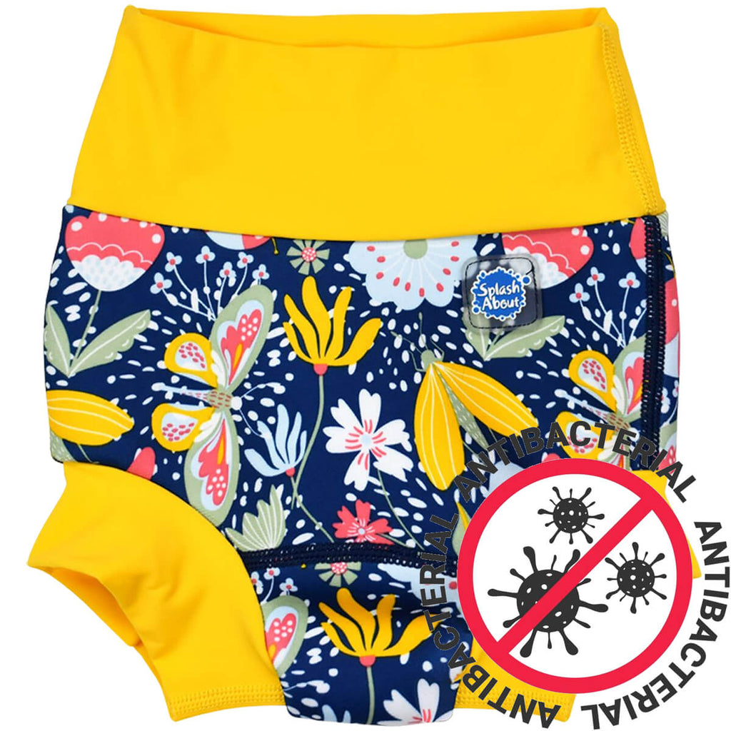 Babysvømming badebukse med bakteriedrepende innerbleie - Happy Nappy DUO™ Garden delight