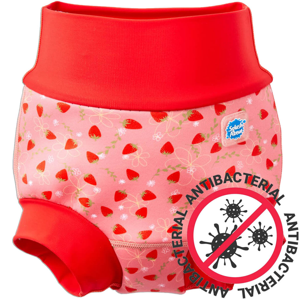 Babysvømming badebukse med bakteriedrepende innerbleie - Happy Nappy DUO™ Strawberry field
