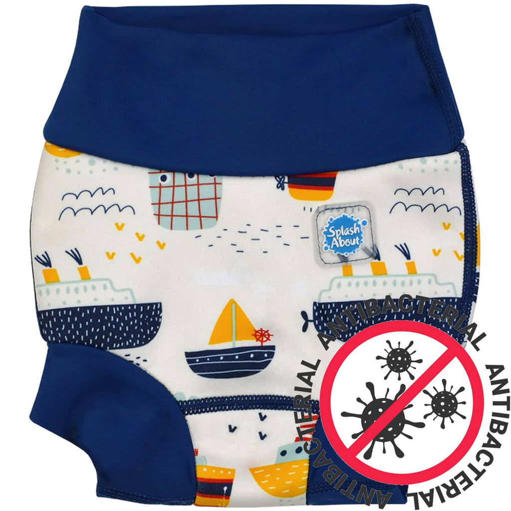 Babysvømming badebukse med bakteriedrepende innerbleie - Happy Nappy DUO™ Tug boats