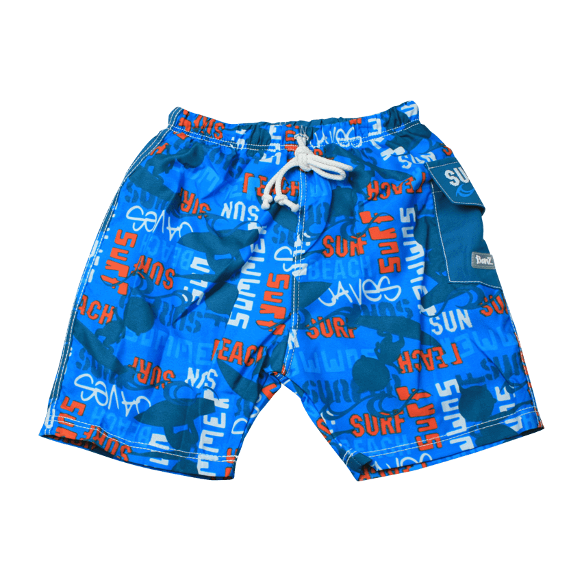 Badebukse blå med UV-beskyttelse (Banz Blue Graffiti Shorts)