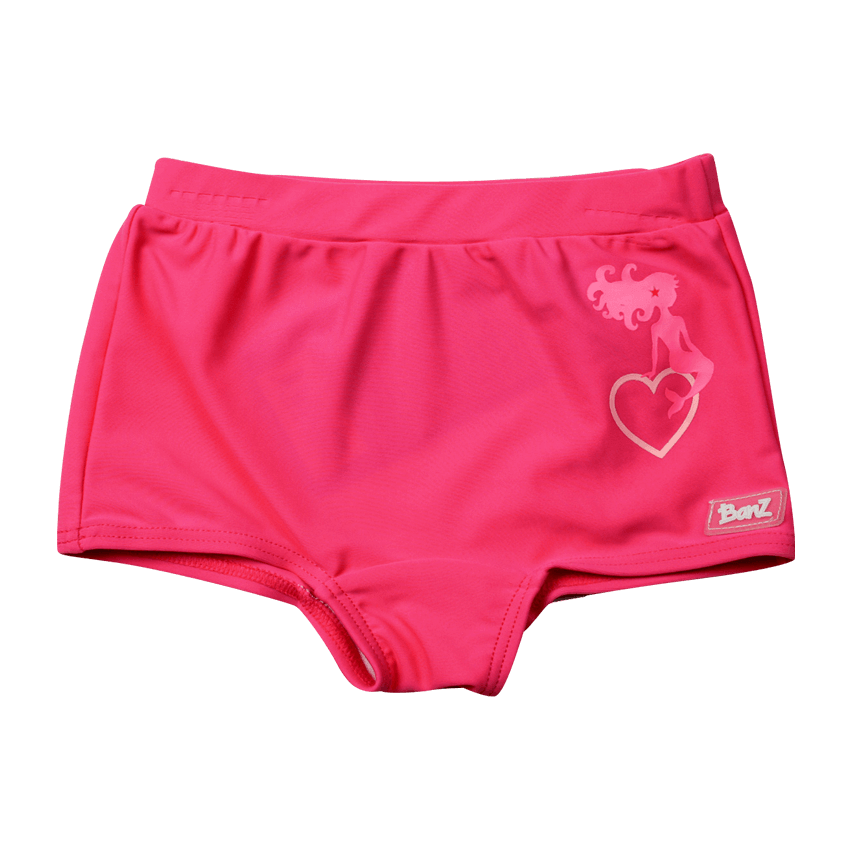Badebukse i rosa med UV-beskyttelse (Banz Pink Mermaid Shorts)