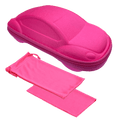 Etui, oppbevaringspose og pusseklut til solbriller - Rosa bil