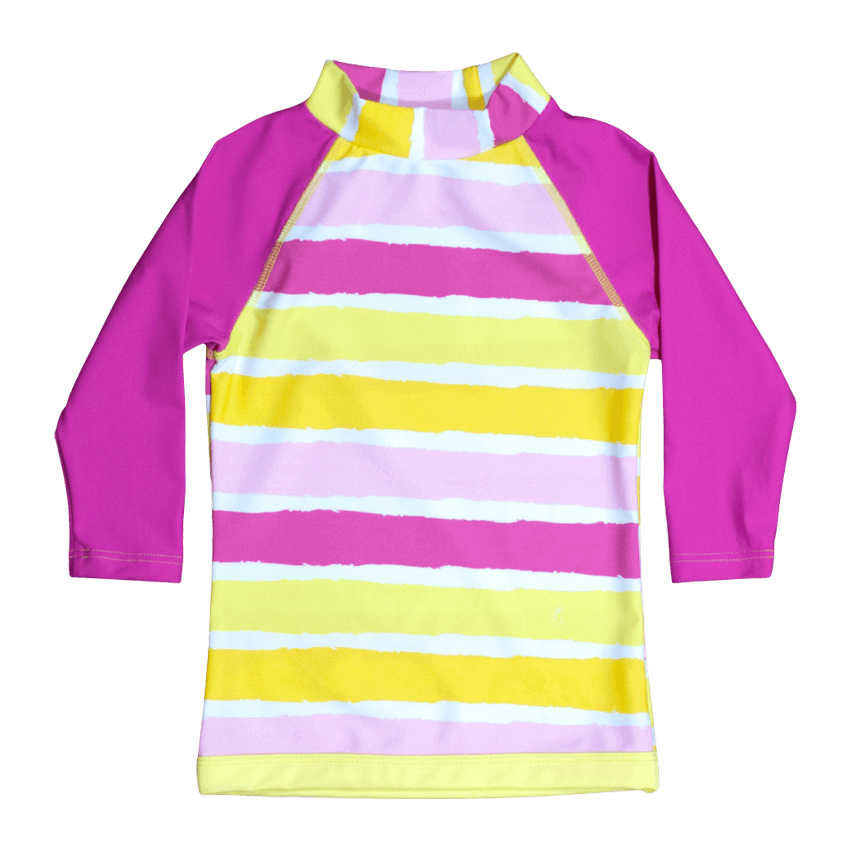 Langermet UV trøye i Rosa og gul - Banz Sun Blossom