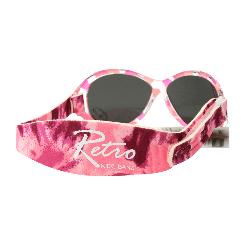 Retro Solbriller for barn og baby - Rosa mønster (Retro Banz Pink Diva)