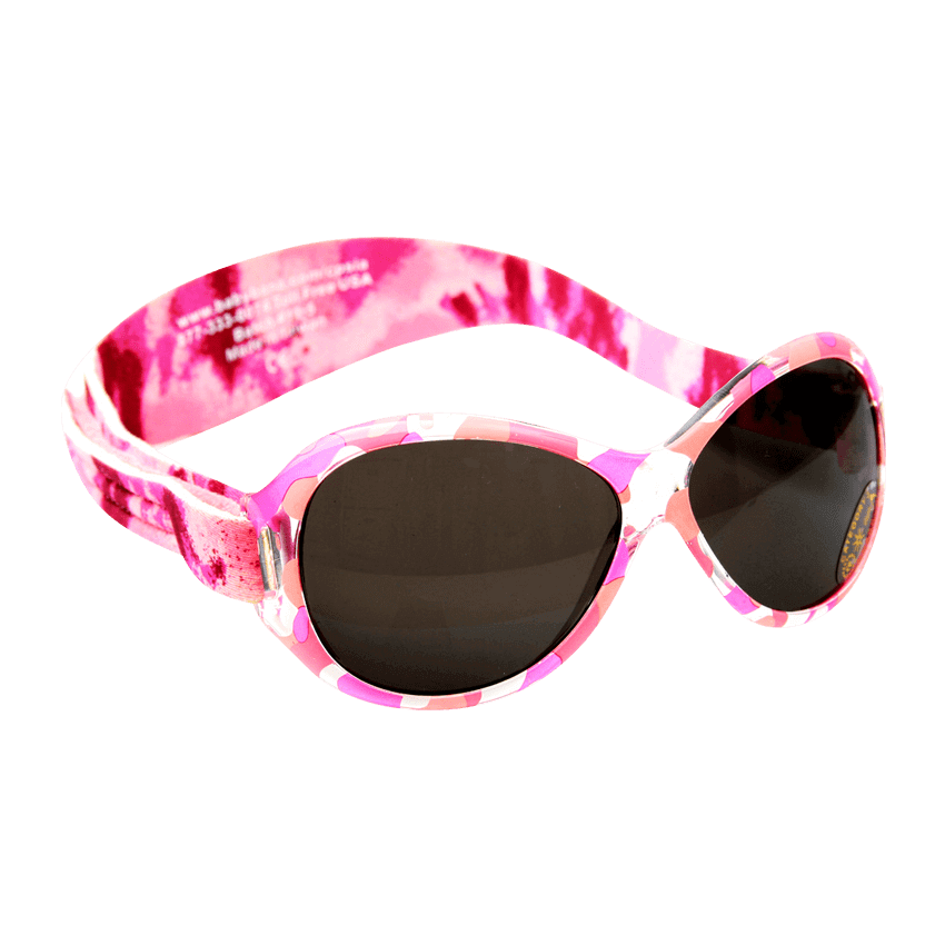 Retro Solbriller for barn og baby - Rosa mønster (Retro Banz Pink Diva)