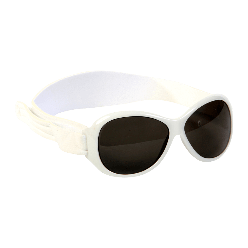 Hvite solbriller i retrostil for baby og barn (Retro Banz White)