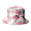 Solhatt med UPF50+ solbeskyttelse - Lys rosa med striper (Banz White check)