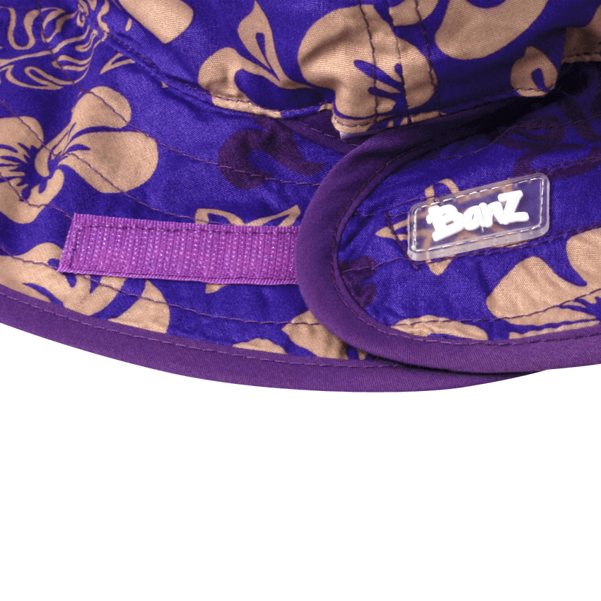 Solhatt med UV-beskyttelse - Lilla Blomster (Banz Purple Flowers)
