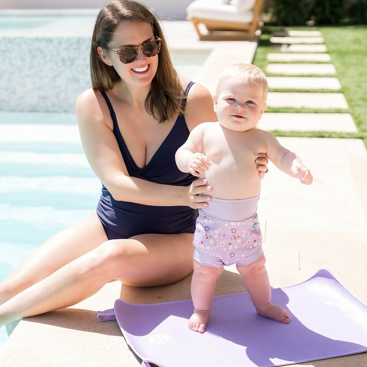 Liten stellematte for baby - Lilla