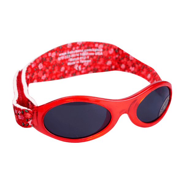 Baby Banz / Kidz Banz solbriller - Rød med blomstrete bånd (Adventure Petit floral)