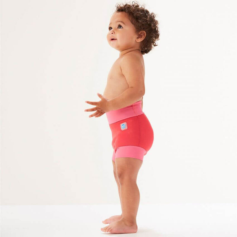 Badebukse for babysvømming - Happy Nappy Pink Geranium