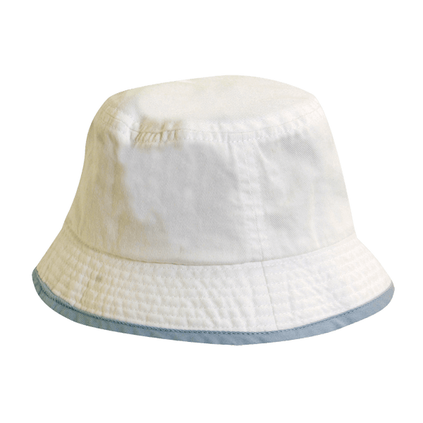 Klassisk solhatt for baby (Bucket hat) - Hvit og Blå