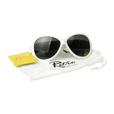 Hvite solbriller i retrostil for baby og barn (Retro Banz White)