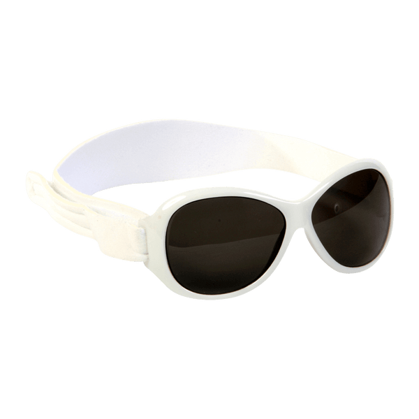 Hvite solbriller i retrostil for baby og barn (Retro Banz White)
